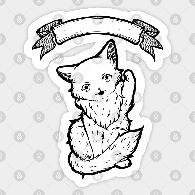 Kitty Final Boss Illustration Sticker by zarya_kiqo